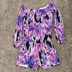 Lilly Pulitzer Vibrant Palm Print Romper
